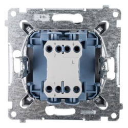 Одинарний прохідний вимикач Kontakt Simon Simon 54 Premium DW6L.01/43 з підсвічуванням (срібло)