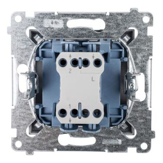 Одинарний прохідний вимикач Kontakt Simon Simon 54 Premium DW6L.01/43 з підсвічуванням (срібло)