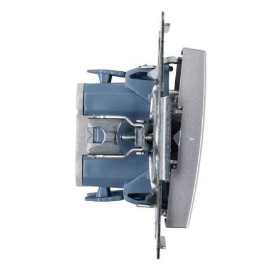 Одинарний прохідний вимикач Kontakt Simon Simon 54 Premium DW6L.01/43 з підсвічуванням (срібло)