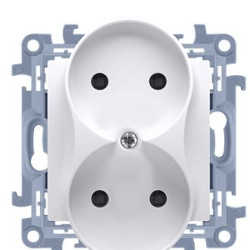 Подвійна розетка Kontakt Simon Simon 10 CG2M.01/11 без заземлення (білий)