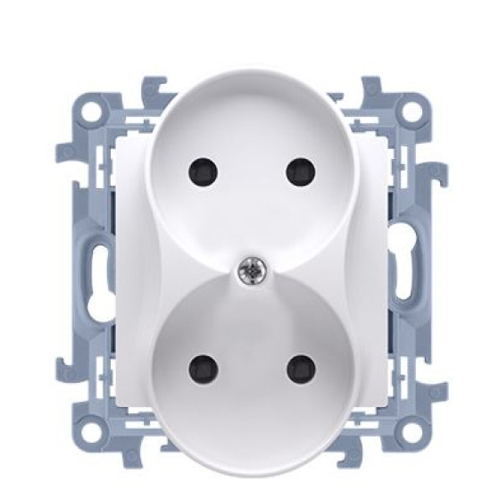 Подвійна розетка Kontakt Simon Simon 10 CG2M.01/11 без заземлення (білий)