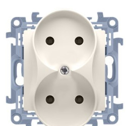 Подвійна розетка Kontakt Simon Simon 10 CG2M.01/41 без заземлення (кремовий)