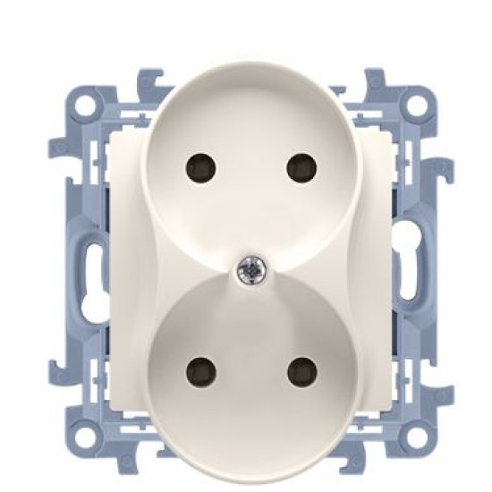 Подвійна розетка Kontakt Simon Simon 10 CG2M.01/41 без заземлення (кремовий)