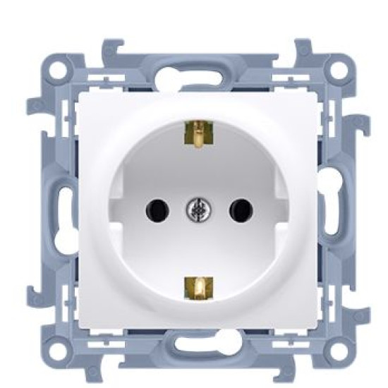 Розетка Kontakt Simon Simon 10 CGSZ1Z.01/11 із заземленням Schuko зі шторками (білий)