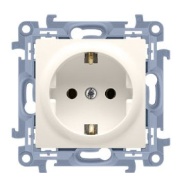 Розетка Kontakt Simon Simon 10 CGSZ1Z.01/41 із заземленням Schuko зі шторками (кремовий)