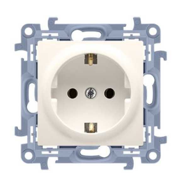 Розетка Kontakt Simon Simon 10 CGSZ1Z.01/41 із заземленням Schuko зі шторками (кремовий)