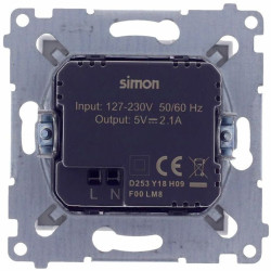 Подвійна розетка Kontakt Simon Simon 54 Premium DC2USB.01/11 з USB заряджанням 2.1А (білий)