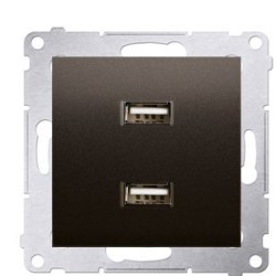 Подвійна розетка Kontakt Simon Simon 54 Premium DC2USB.01/46 з USB заряджання 2.1А (бронза)