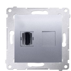Розетка одинарна HDMI Kontakt Simon Simon 54 Premium DGHDMI.01/43 (срібло)