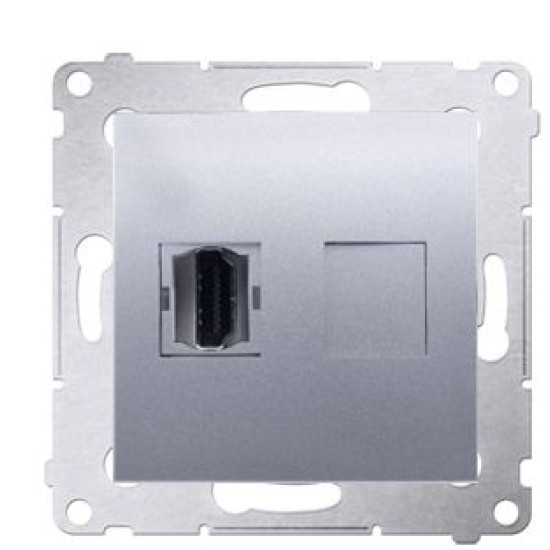 Розетка одинарна HDMI Kontakt Simon Simon 54 Premium DGHDMI.01/43 (срібло)