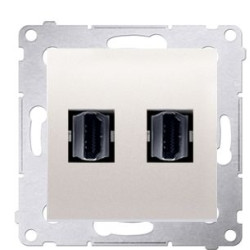 Подвійна HDMI розетка Kontakt Simon Simon 54 Premium DGHDMI2.01/41 (кремовий)