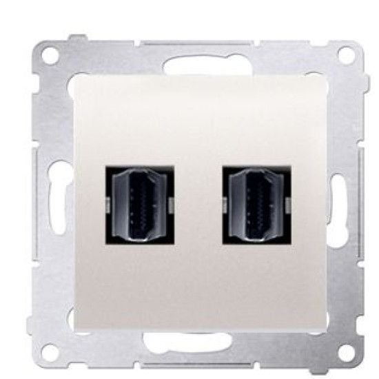 Подвійна HDMI розетка Kontakt Simon Simon 54 Premium DGHDMI2.01/41 (кремовий)