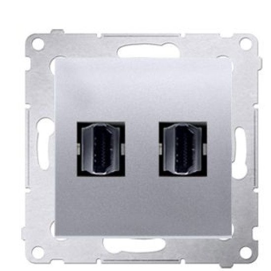 Подвійна HDMI розетка Kontakt Simon Simon 54 Premium DGHDMI2.01/43 (срібло)