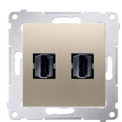 Подвійна HDMI розетка Kontakt Simon Simon 54 Premium DGHDMI2.01/44 (золото)