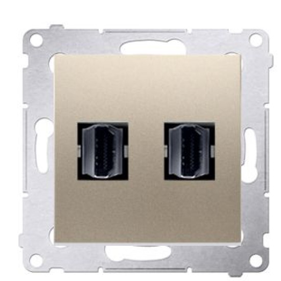 Подвійна HDMI розетка Kontakt Simon Simon 54 Premium DGHDMI2.01/44 (золото)