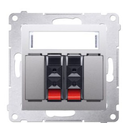 Аудіо розетка Kontakt Simon Simon 54 Premium DGL32.01/43 на 2 динаміки (срібло)