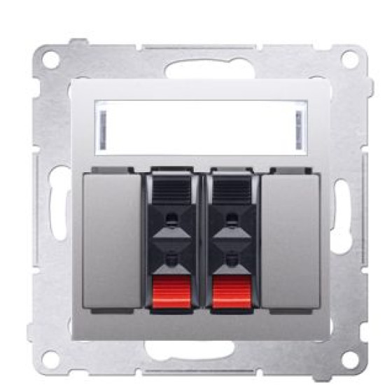 Аудіо розетка Kontakt Simon Simon 54 Premium DGL32.01/43 на 2 динаміки (срібло)