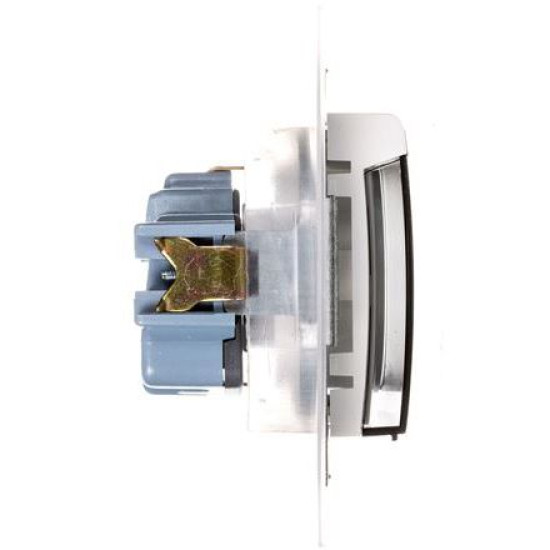 Електрична розетка Kontakt Simon Simon 54 Premium DGSZ1BZ.01/11A IP44 із заземленням шторками та прозорою кришкою (білий)