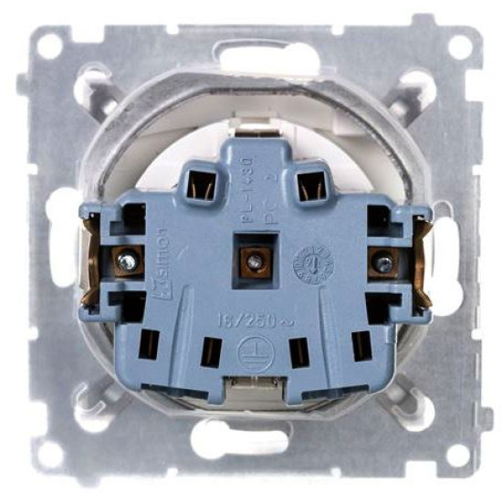 Електрична розетка Kontakt Simon Simon 54 Premium DGSZ1BZ.01/41A IP44 із заземленням шторками та прозорою кришкою (кремовий)