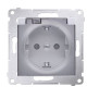 Електрична розетка Kontakt Simon Simon 54 Premium DGSZ1BZ.01/43A IP44 із заземленням шторками та прозорою кришкою (срібло)