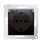 Електрична розетка Kontakt Simon Simon 54 Premium DGSZ1BZ.01/46A IP44 із заземленням шторками та прозорою кришкою (бронза)