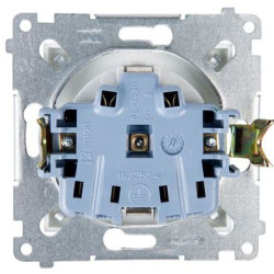 Одинарна електрична розетка Kontakt Simon Simon 54 Premium DGSZ1Z.01/11 із заземленням Schuko зі шторками (білий)