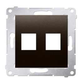 Пряма інформаційна розетка Kontakt Simon Simon 54 Premium DKP2.01/46 під 2xRJ45 Keystone із супортом (бронза)