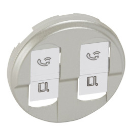 Подвійна накладка RJ-45 розетки Legrand Celiane (068552) FTP cat6 (титан)