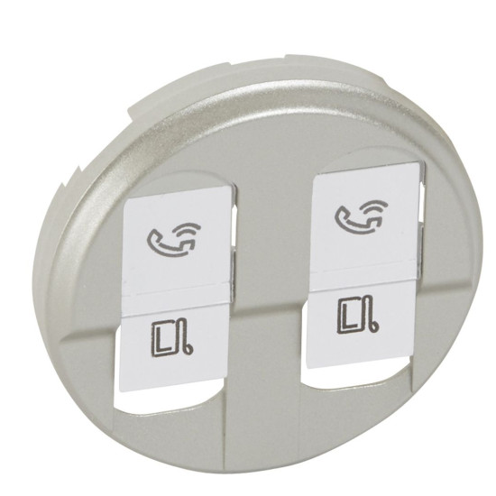 Подвійна накладка RJ-45 розетки Legrand Celiane (068552) FTP cat6 (титан)