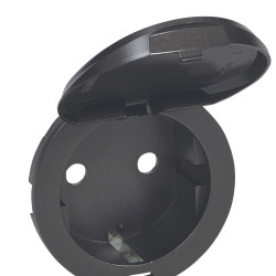 Накладка 2к+з розетки Legrand Celiane (067940) із кришкою (графіт)