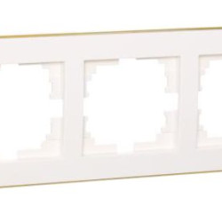 П'ятимісна горизонтальна рамка Lezard Rain (703-0226-150) з боковою вставкою золото (біла)