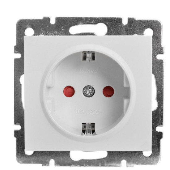 Розетка Lezard Rain (703-0288-124B) із захисними шторками дітей із з/к ПБТ (біла)