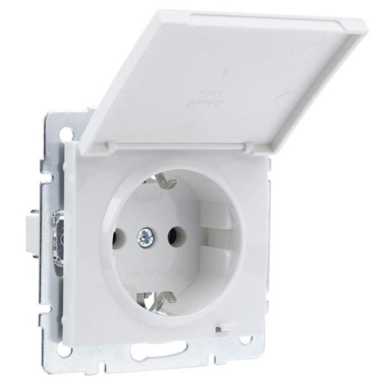 Розетка Lezard Rain (703-0288-123B) з кришкою із з/к ПБТ (біла)