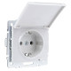 Розетка Lezard Rain (703-0288-123B) з кришкою із з/к ПБТ (біла)