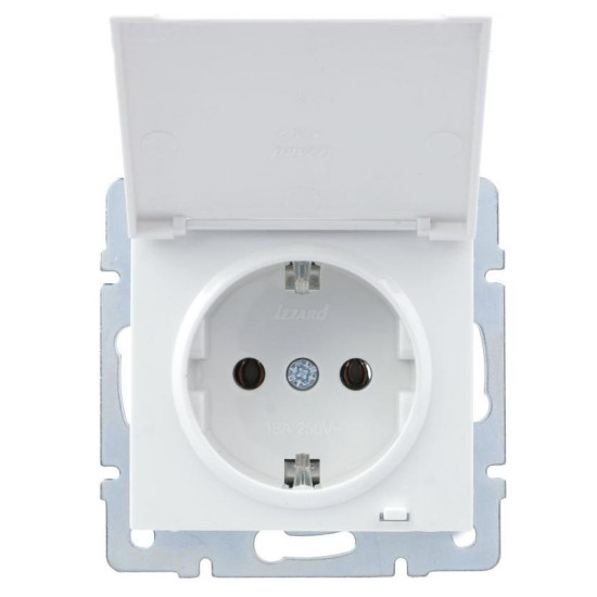 Розетка Lezard Rain (703-0288-123B) з кришкою із з/к ПБТ (біла)