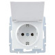Розетка Lezard Rain (703-0288-123B) з кришкою із з/к ПБТ (біла)