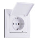 Розетка Lezard Rain (703-0288-123B) з кришкою із з/к ПБТ (біла)