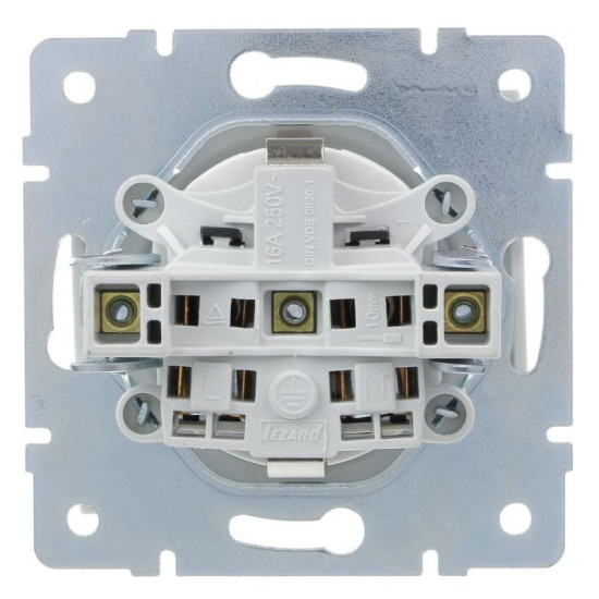Розетка Lezard Rain (703-0288-123B) з кришкою із з/к ПБТ (біла)