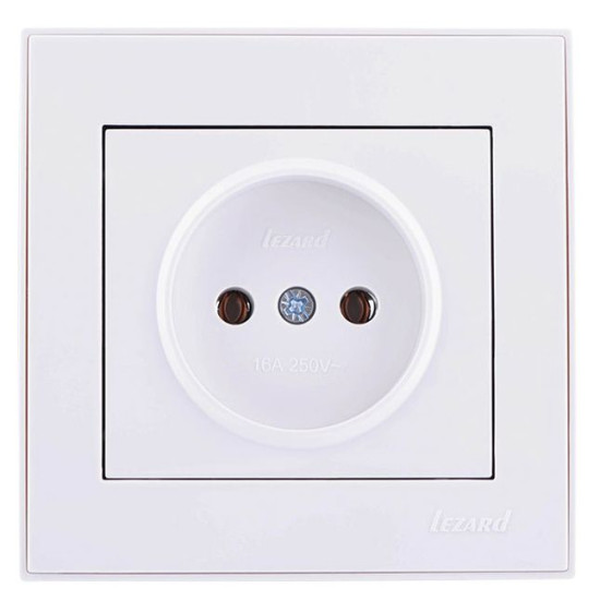 Розетка Lezard Rain (703-0288-121B) ПБТ (біла)