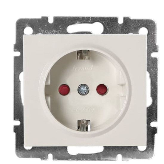Розетка Lezard Rain (703-3088-124B) із захисними шторками дітей із з/к ПБТ (перлово-білий перламутр)