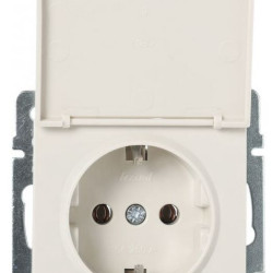 Розетка Lezard Rain (703-3088-123B) з кришкою із з/к ПБТ (перлово-білий перламутр)