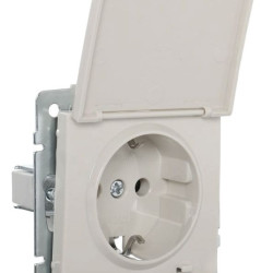 Розетка Lezard Rain (703-3088-123B) з кришкою із з/к ПБТ (перлово-білий перламутр)
