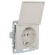 Розетка Lezard Rain (703-3088-123B) з кришкою із з/к ПБТ (перлово-білий перламутр)