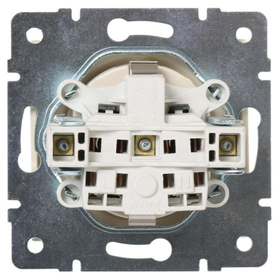 Розетка Lezard Rain (703-3088-123B) з кришкою із з/к ПБТ (перлово-білий перламутр)