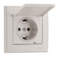 Розетка Lezard Rain (703-3088-123B) з кришкою із з/к ПБТ (перлово-білий перламутр)