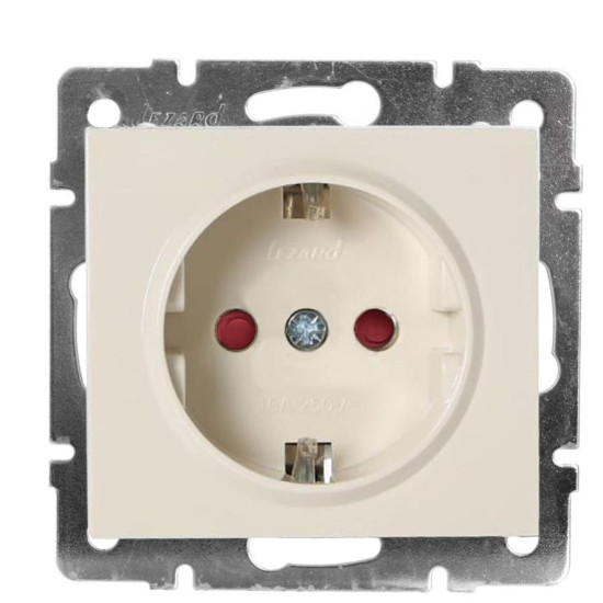 Розетка Lezard Rain (703-0388-124B) із захисними шторками дітей із з/к ПБТ (кремова)