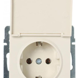 Розетка Lezard Rain (703-0388-123B) з кришкою із з/к ПБТ (кремова)