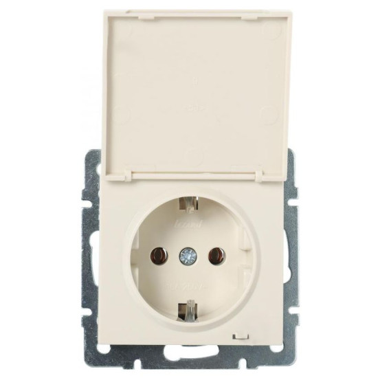 Розетка Lezard Rain (703-0388-123B) з кришкою із з/к ПБТ (кремова)