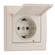 Розетка Lezard Rain (703-0388-123B) з кришкою із з/к ПБТ (кремова)