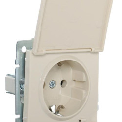 Розетка Lezard Rain (703-0388-123B) з кришкою із з/к ПБТ (кремова)